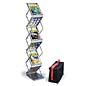 Portable Magazine Rack Six Pocket Silver Finish magazine rack