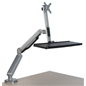 Desk Mount Monitor Arm with Keyboard Tray Perfect for Work or Home Silver Desk Mount Monitor Arm with Keyboard Tray