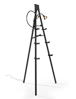 Illuminated gallery standing easel with three height options