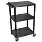 3 Shelf Cart With Surge Protector & Wheels 3 Shelf Cart