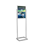 Oblique View of Silver 18" x 24" Poster Display Stand Silver 18" x 24" Poster Display Stand with Double Pedestal Base