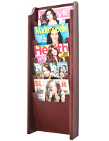 5 Pocket Mahogany Magazine Rack is Wall Mounting 5 Pocket Mahogany Magazine Rack