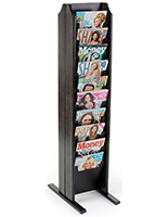 Black Double Sided Magazine Stand has (20) Pockets Black Double Sided Magazine Stand