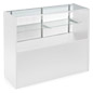 Solid White Display Case with Bottom Unit Storage Solid White Display Case