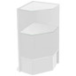White Corner Display Case with (2) Open Front Tempered Glass Shelves White Corner Display Case