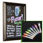 LED Writing Board With Neon Marker Set & Flashing Light Effects Black Markerboards lighted boards