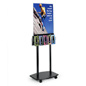 Poster Display Fixture - With Roller Wheels Two 5 Pocket Attachments poster display fixture