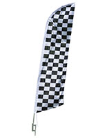 Checkered Feather Flag with Steel Ground Stake