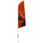 Halloween theme feather flag with imprinted message Halloween theme feather flag with simple setup