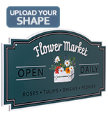 24 x 48 hanging outdoor shaped signs with custom printed graphics