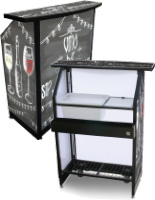 with Graphic Art is 40” Wide Custom Compact Portable Bar