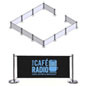 Black Cafe Banner with Custom 1 Color Imprint Black Cafe Banner