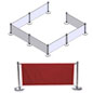 Outdoor Cafe Barrier with Red Banners Outdoor Cafe Barrier
