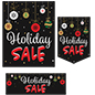 Multipack of "Holiday Sale" business posters with different shapes Multipack of "Holiday Sale" business posters with red and white text