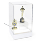 LED Pedestal Display Case for Counter with Ambient Lighting Feature Ambient LED pedestal display case for counter