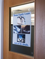 Plastic poster frames mount to windows acrylic sign holder