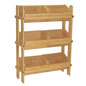 Oblique View of Wood Crate Display Wood Crate Display with 3-Tiered Design
