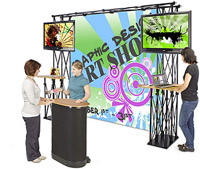 Set up dynamic trade show booths with portable TV stands TV Stands for Trade Shows