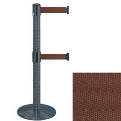 Dual Line Tensabarrier Post Wrinkle Black Finish With Brown Belts Tensabarrier Post