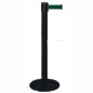Black Stanchion With Green Belt black stanchion