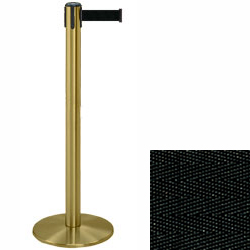 Satin Brass Retractable Tape Stantions With Black Belt stantions