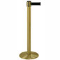 Satin Brass Retractable Tape Stantions With Black Belt stantions