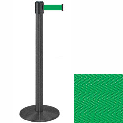 Wrinkle Black Stanchions With Green Belt Stanchions