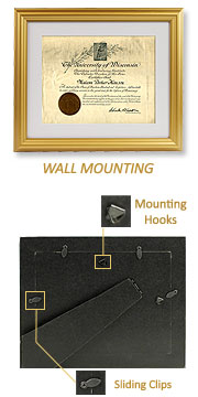 Diploma Frame with Gold Finish Profile diploma frame