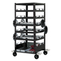 Stanchion Cart with Lockable Rubber Wheels Stanchion Cart with Locking Casters