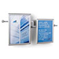 This Staggered Bar Dual Hanging Poster Mount is Great for Brand Messaging Staggered bar dual hanging poster mount with silver finish