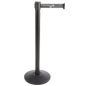 Stanchion with Gray Printed Belt Offers Custom Logo Graphics Knockdown Stanchion with Gray Printed Belt