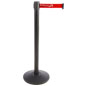 Stanchion with Red Printed Belt Ideal for Custom Logo Crowd Control Durable Stanchion with Red Printed Belt