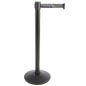 Stanchion with Gray Printed Belt Great for Custom Crowd Control Customizable Stanchion with Gray Printed Belt