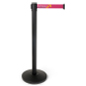 Black Post with 3-Color Printed Pink Belt Stanchion is Great for Breast Cancer Awareness Month 41.5-inch high black post with 3-color printed pink belt stanchion