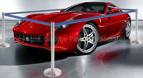 Chrome Stanchion with Blue Belt