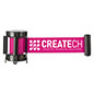Printed Pink Crowd Control Stanchion Belt with Single or Double Sided Silkscreening 6.5' long printed pink crowd control stanchion belt