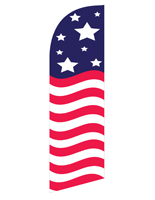 Mirrored Stars & Stripes feather banner for REAMERBAN Fixtures
