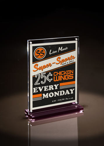 recycled acrylic sign stand