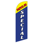 MOVE-IN SPECIAL Blue Sail Flag with Single-Sided Graphic Single-sided MOVE-IN SPECIAL blue sail flag or REMOVSPBL Fixtures