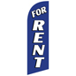 FOR RENT Blue Advertising Flag Banner with Stock Messaging Stock Graphic FOR RENT Blue Advertising Flag Banner for RERENTBL Kits