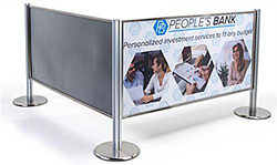 Barrier Partition Panels with Customized Signage Create High Value Advertising Customized Rigid Panel Crowd Management Systems