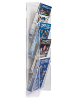 Plastic Magazine Rack Easily Mounts to a Wall for Attractive Display Tiered Plastic Magazine Rack