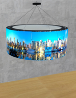 10' Hanging Round Backlit Sign with LEDs LED 10' hanging round backlit sign
