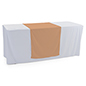 This Beige Table Runner Is Perfect for Trade Show Booths Beige table runner with flame retardant design