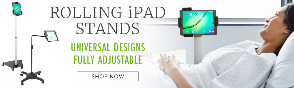 Provide a Means of Communication Between Patients and Family with a Rolling iPad Stand Rolling iPad stands for hospitals, clinics, and offices