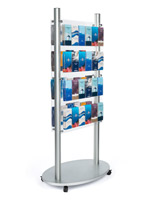 48 pocket adjustable acrylic floor brochure display stand