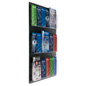 Oblique View of Wall Magazine Rack Wall Magazine Rack with Clear Pockets