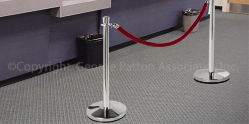 Red Carpet Stanchion Set Chrome Stanchion with Red Velvet Rope