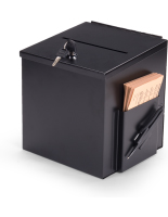 Black Suggestion Box with Locking Lid
