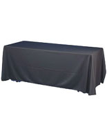 Black Shirred Table Skirt for 8' Tables table skirt